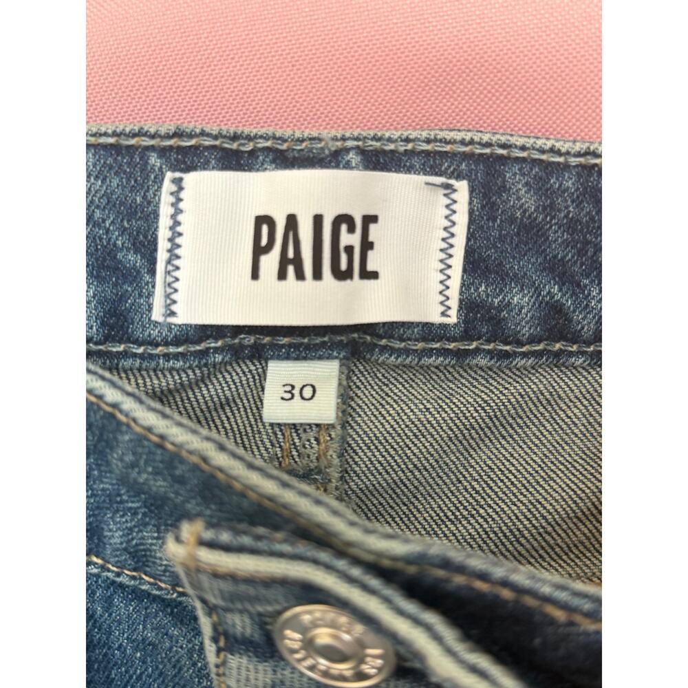 NWT Paige Alexis Barrel Leg Jeans Size 30 Lovejoy Distressed Button Fly Vintage - Picture 5 of 5